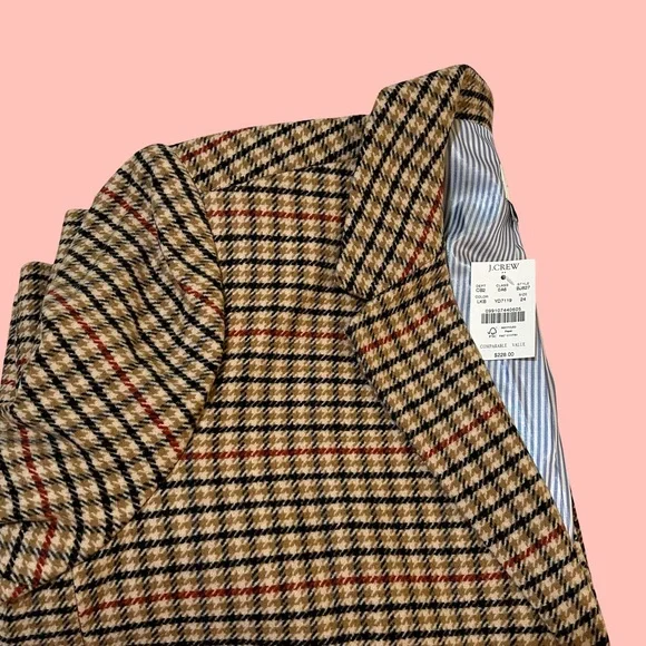 NWT! J. CREW DOUBLED BUTTON BLAZER IN LT KHAKI, BRICK RED. FULL LINING, PLUS 24 - Picture 13 of 15